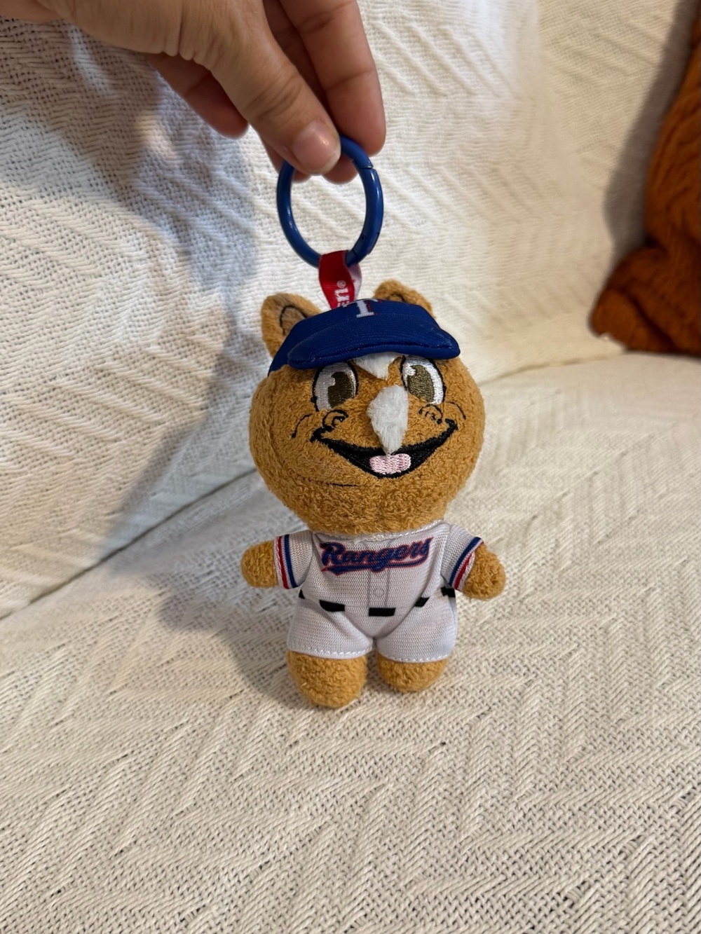 Texas Rangers Captain Plush Keychain Backpack Clip Mascot #72 5” MLB